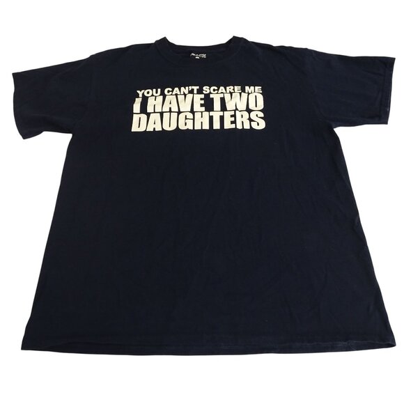 Surf Style T-Shirt Women Size L Blue You Cant Scare Me I Have Two Daughters - Picture 2 of 6